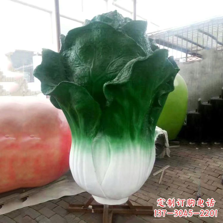廊坊绿色白菜雕塑,传递健康生活的美好