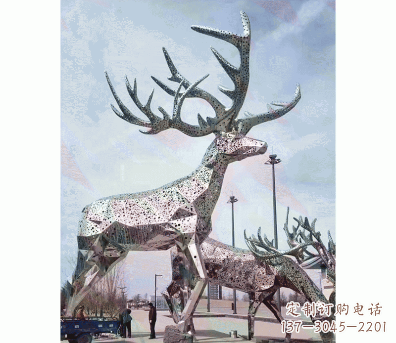 廊坊精致不锈钢梅花鹿摆件