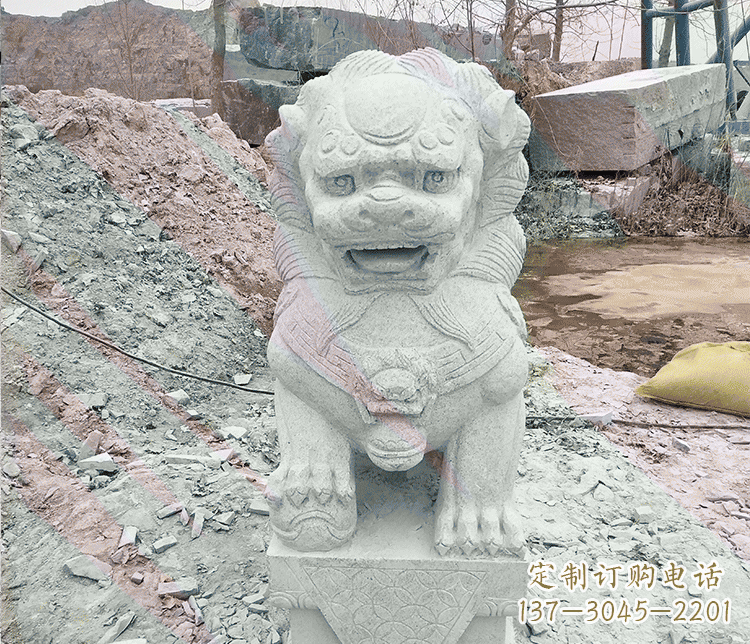 廊坊公园踩绣球狮子动物石雕
