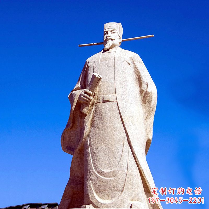 廊坊景区园林欧阳修大型砂岩雕像-中国历史文化名人著名文学大家