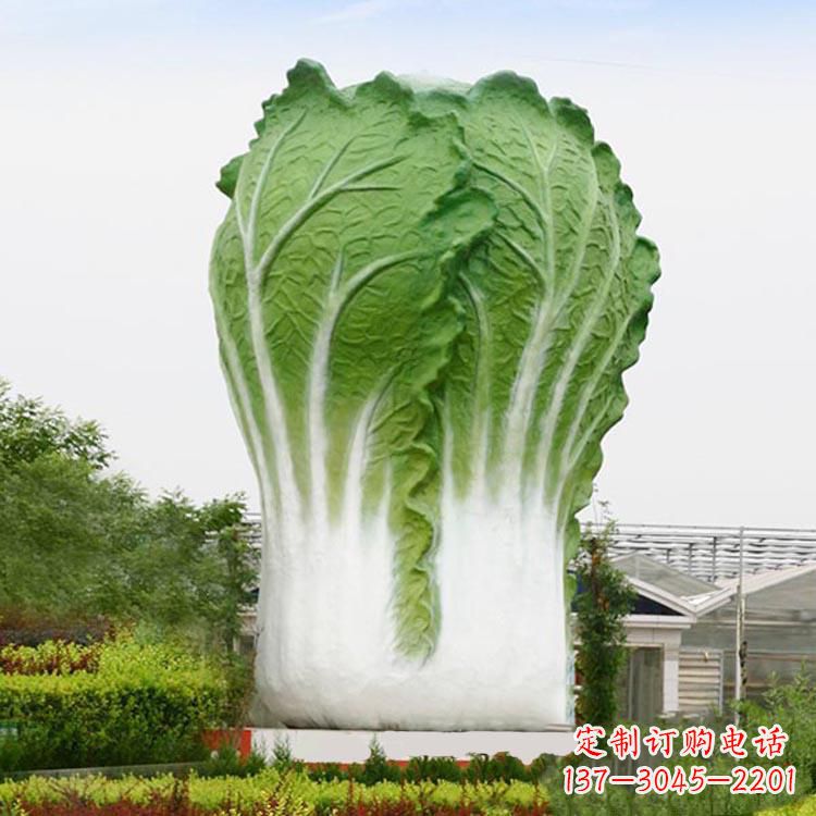 廊坊铜雕刻白菜-公园园林大型玻璃钢仿真植物景观雕塑