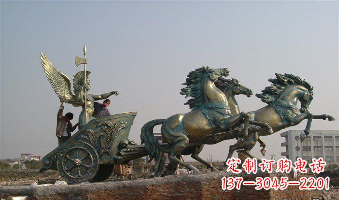 廊坊阿波罗战车广场景观铜雕 (2)