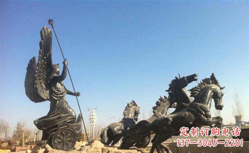 廊坊阿波罗战车小区景观铜雕 (2)