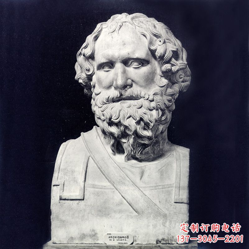 廊坊阿基米德石雕头像-学校校园世界著名人物雕塑