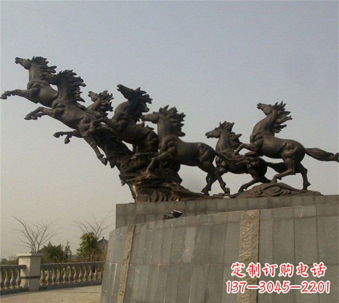 廊坊八匹奔马铜雕