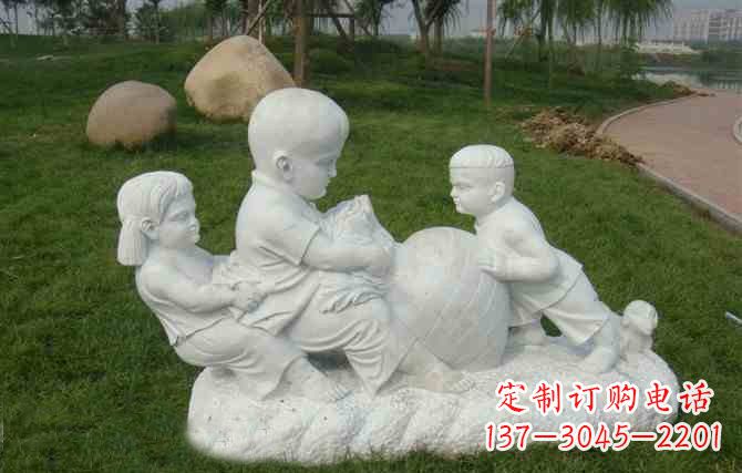 廊坊拔萝卜的儿童石雕