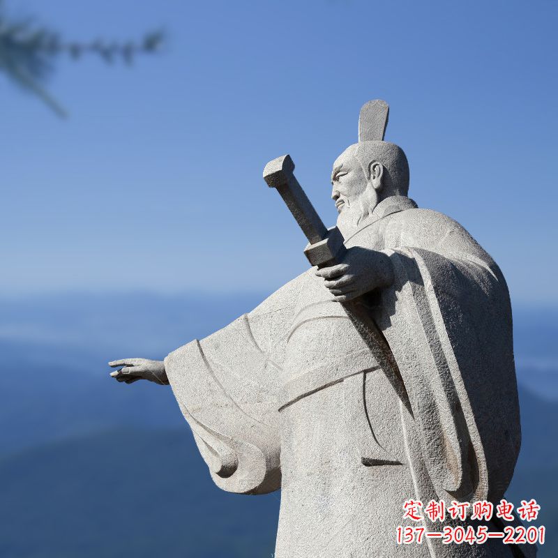 廊坊秦始皇石雕像展现绝代霸气