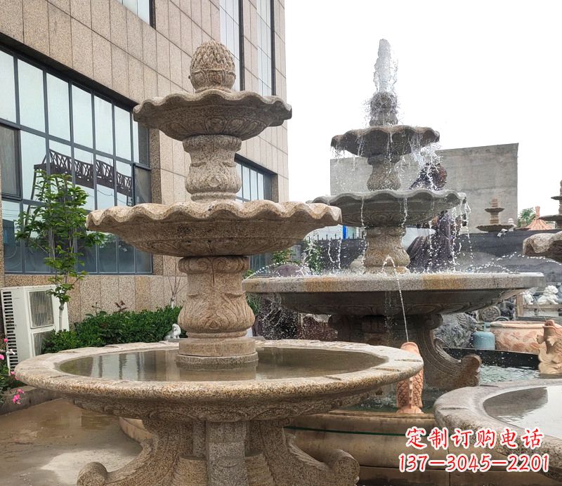 廊坊“白麻石质天然喷泉雕塑”