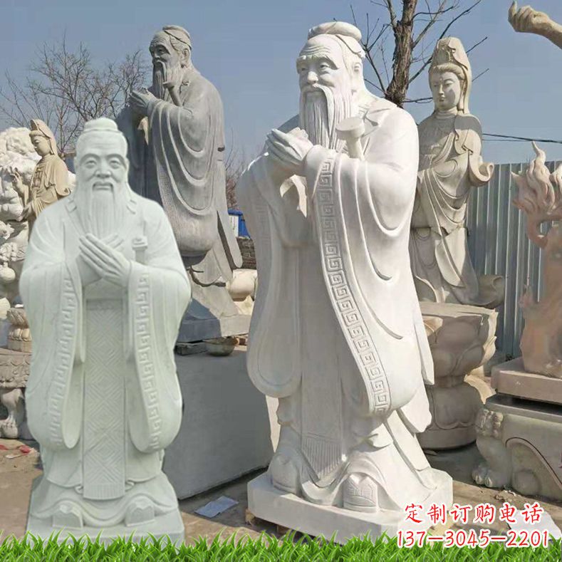 廊坊白石雕孔子
