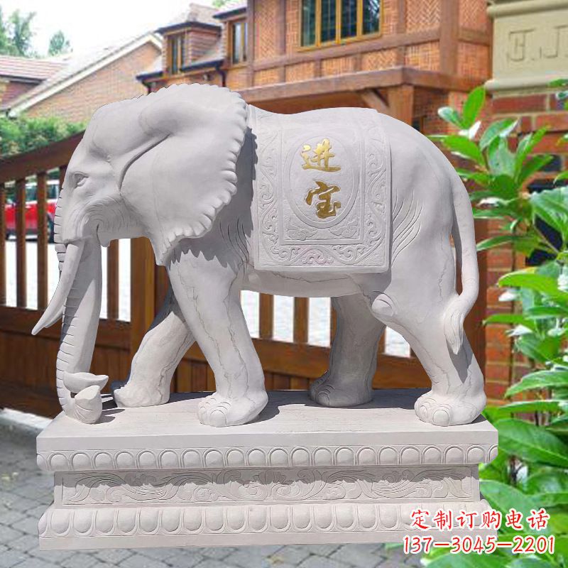 廊坊白石雕大象