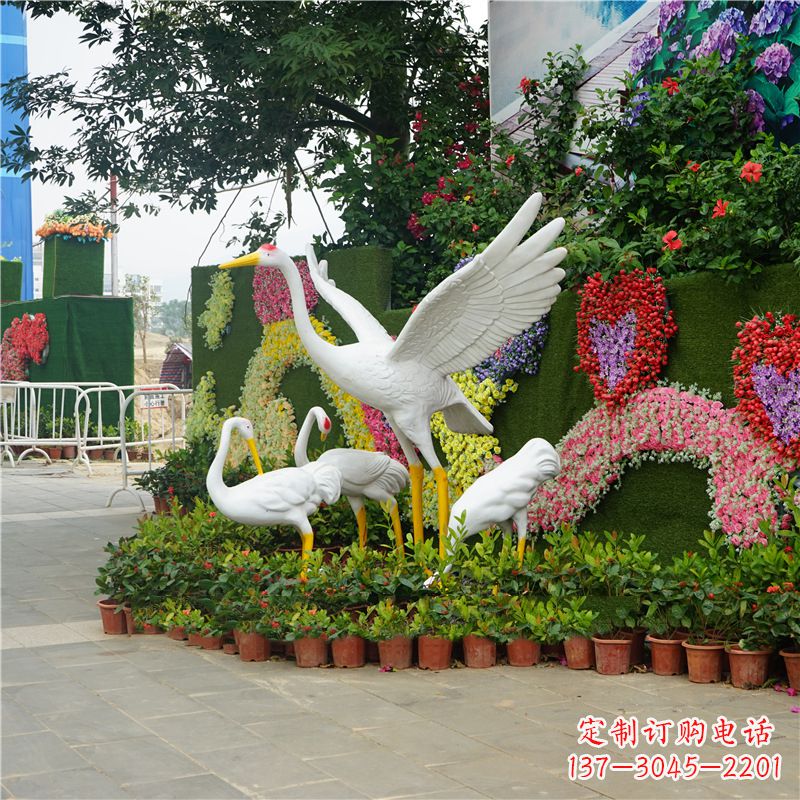 廊坊仙鹤玻璃钢雕塑