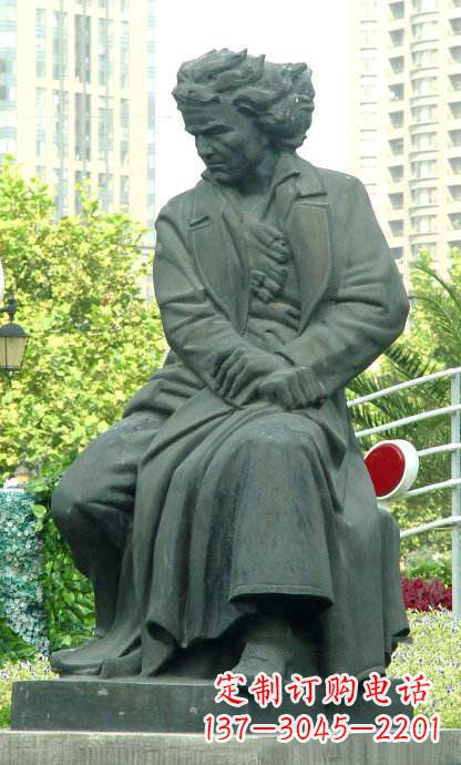 廊坊贝多芬3d雕塑-公园名人世界著名音乐家石雕像