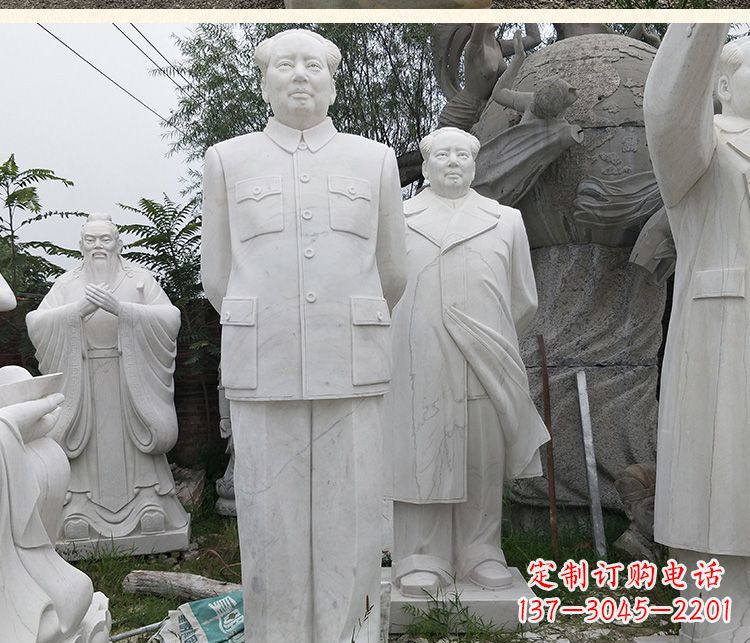 廊坊背手的毛主席汉白玉伟人石雕