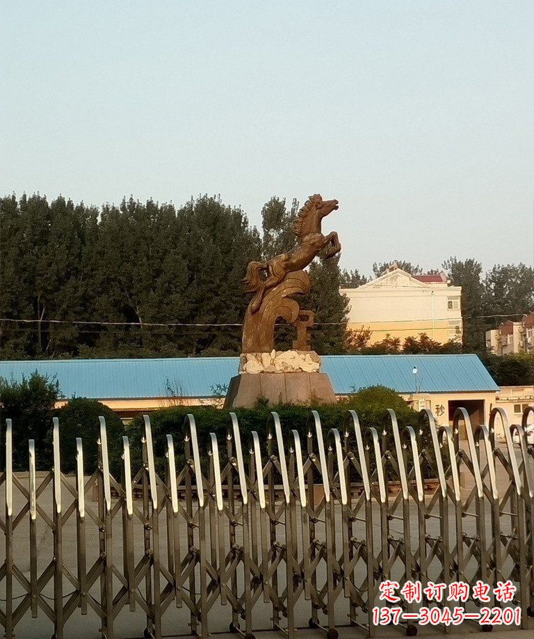 廊坊奔马企业景观铜雕