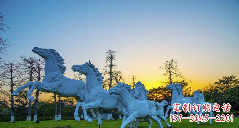 廊坊新颖活力的马群雕塑奔跑的马