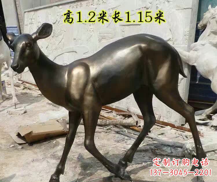 廊坊奔跑的小鹿铜雕 (2)