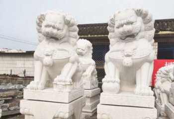 廊坊3米高汉白玉狮子 镇宅 动物雕塑