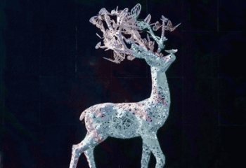 廊坊不锈钢镂空鹿摆件雕塑