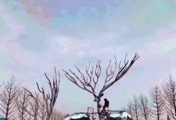 廊坊大型鹿群不锈钢雕塑