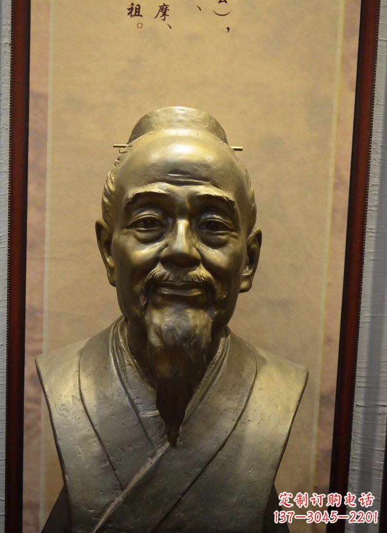 廊坊扁鹊胸像古代医学家铜雕