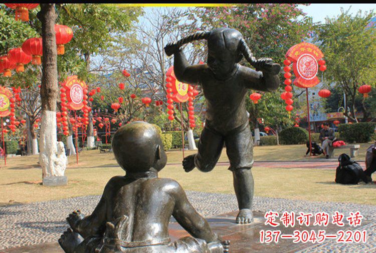 廊坊表演的儿童公园人物铜雕塑