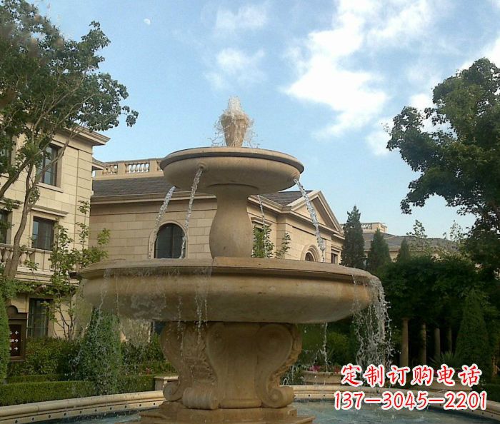 廊坊别墅景观大理石喷泉雕塑