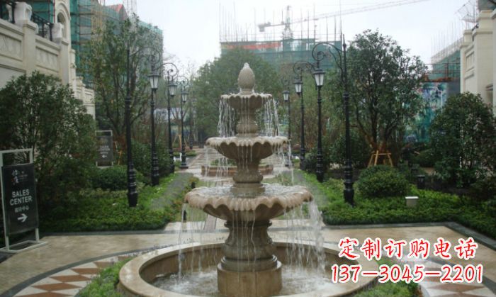 廊坊别墅景观大型喷泉石雕 (2)
