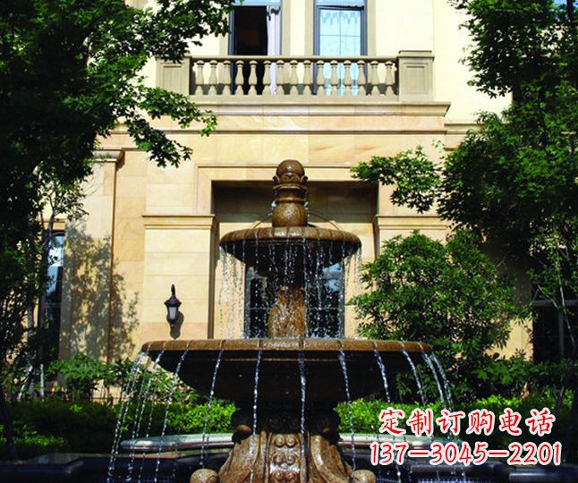 廊坊别墅景观多层喷泉石雕 (2)