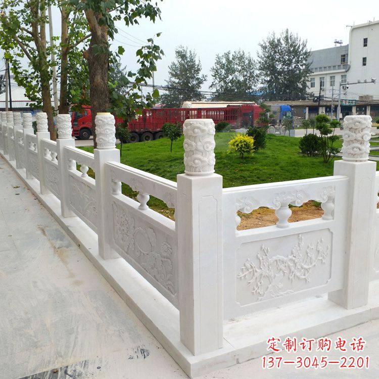 廊坊别墅园林大理石石雕栏板护栏