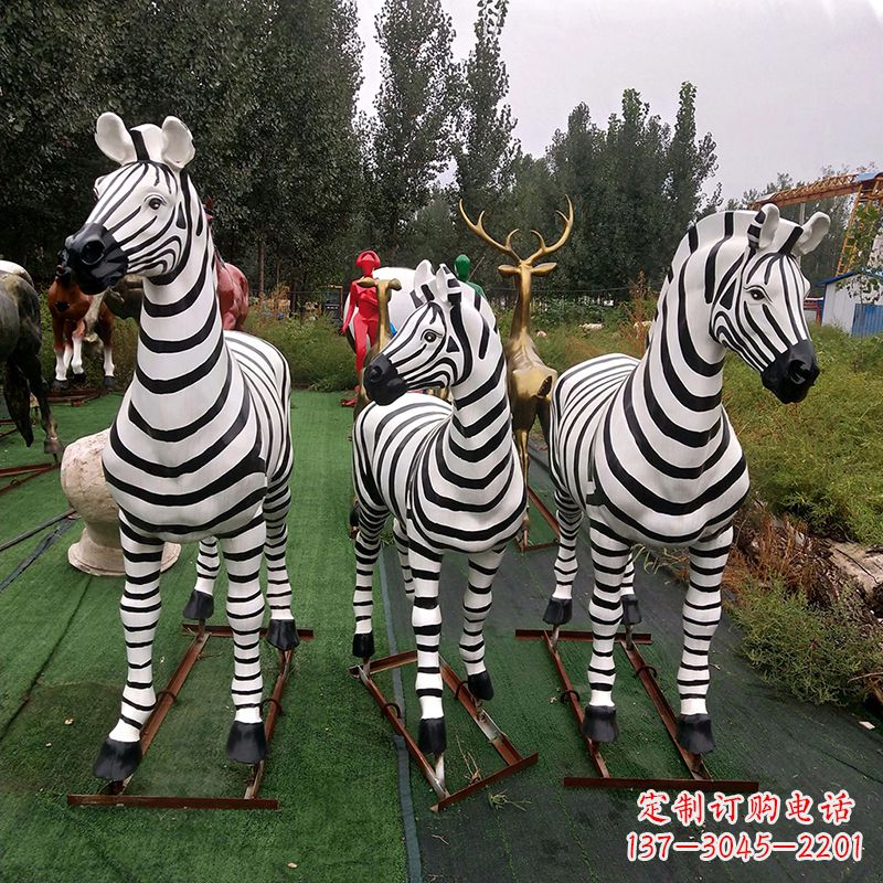 廊坊斑马玻璃钢仿真雕塑