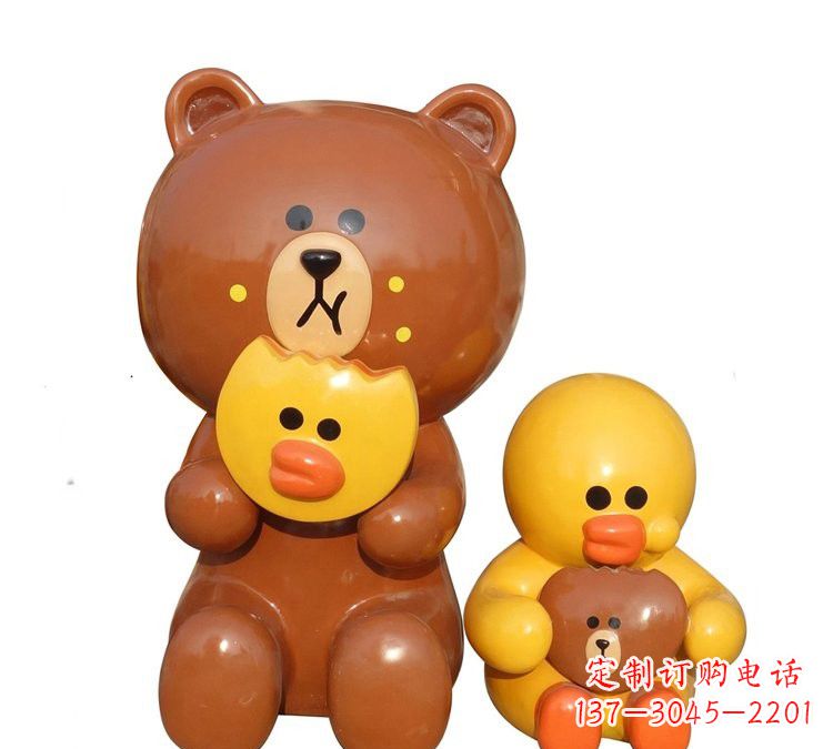 廊坊玻璃钢布朗熊和可妮兔