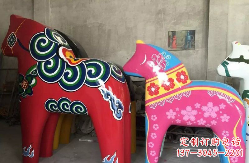 廊坊玻璃钢彩绘抽象独角兽