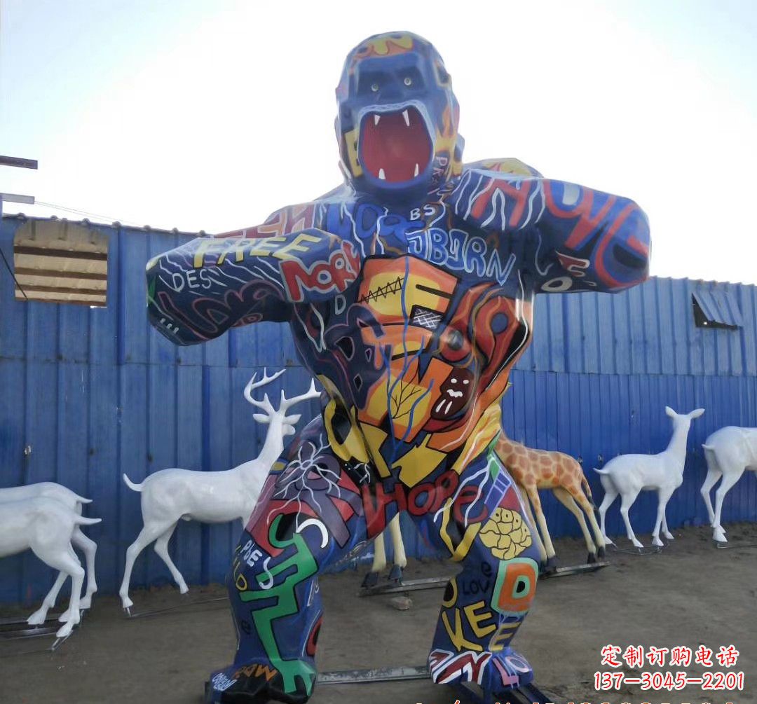 廊坊新颖玻璃钢猩猩雕塑