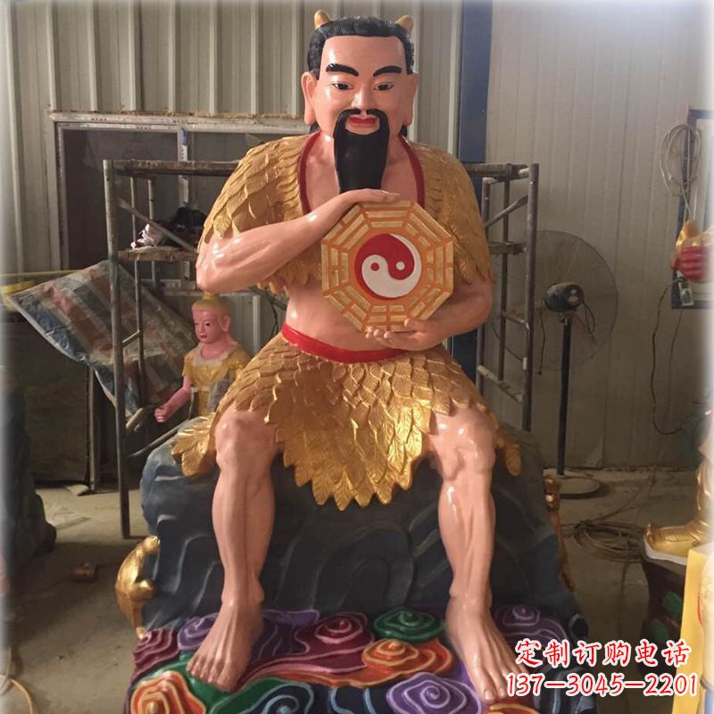 廊坊伏羲玻璃钢彩绘神像