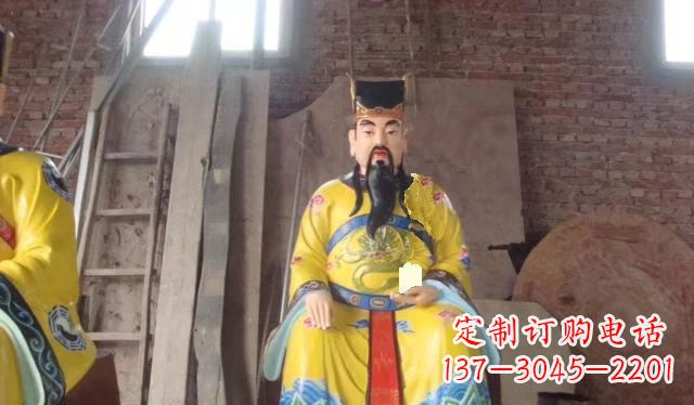廊坊玻璃钢彩绘文财神寺庙神像雕塑