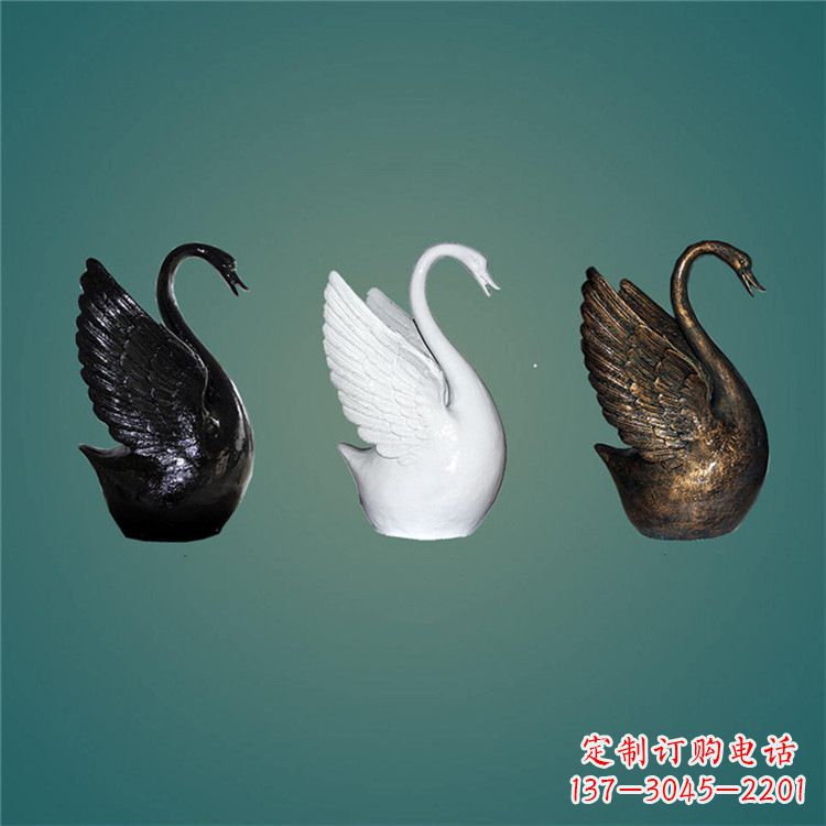 廊坊玻璃钢制天鹅雕塑,点缀水景水池
