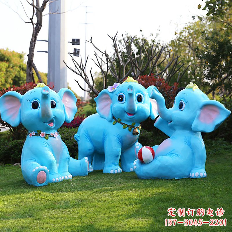 廊坊玻璃钢大象雕塑精美的艺术品