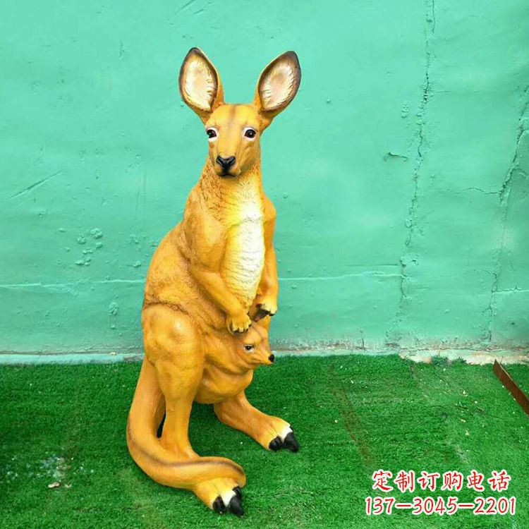 廊坊玻璃钢袋鼠仿真雕塑