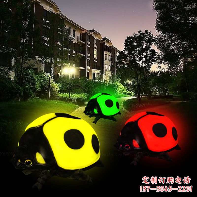 廊坊玻璃钢发光七星瓢虫雕塑(款四)