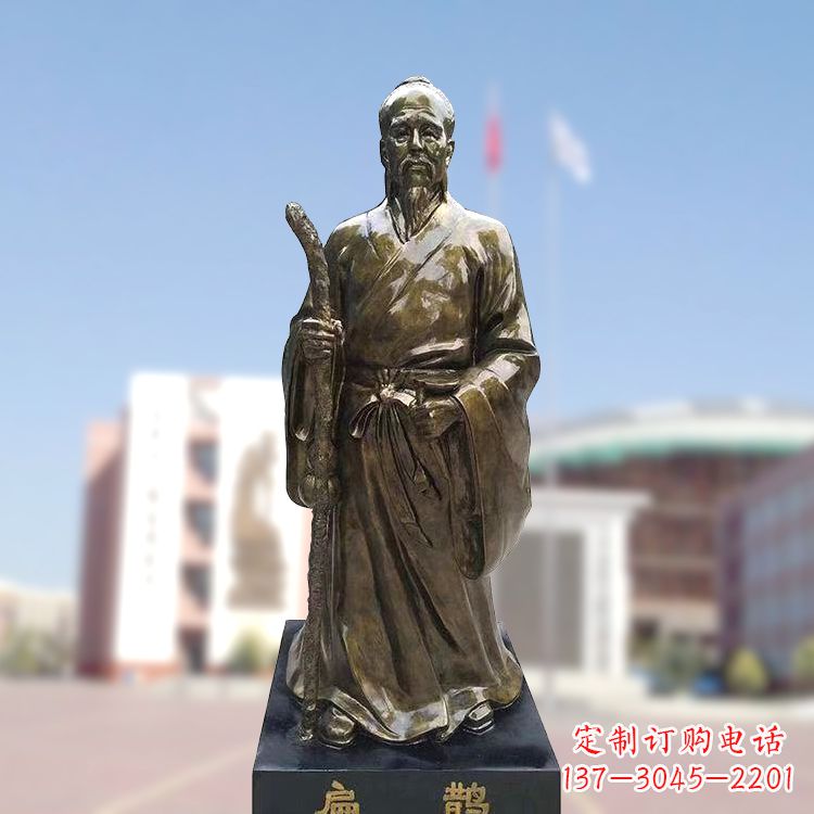 廊坊玻璃钢仿铜扁鹊雕塑