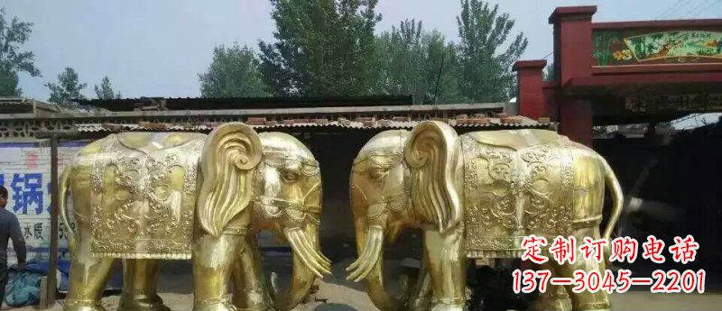 廊坊玻璃钢大象雕塑仿铜雕塑的精美之作