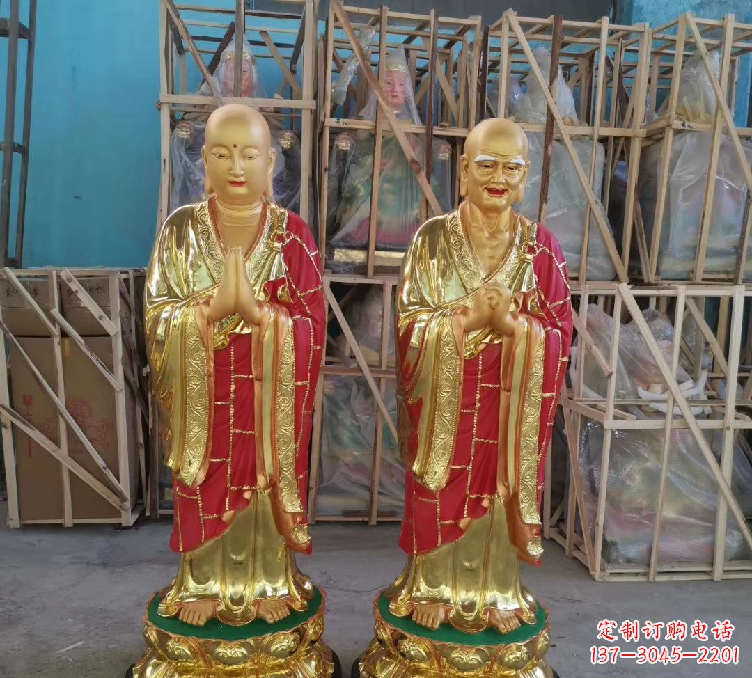 廊坊玻璃钢仿铜佛像雕塑给寺庙景观增添神秘韵味