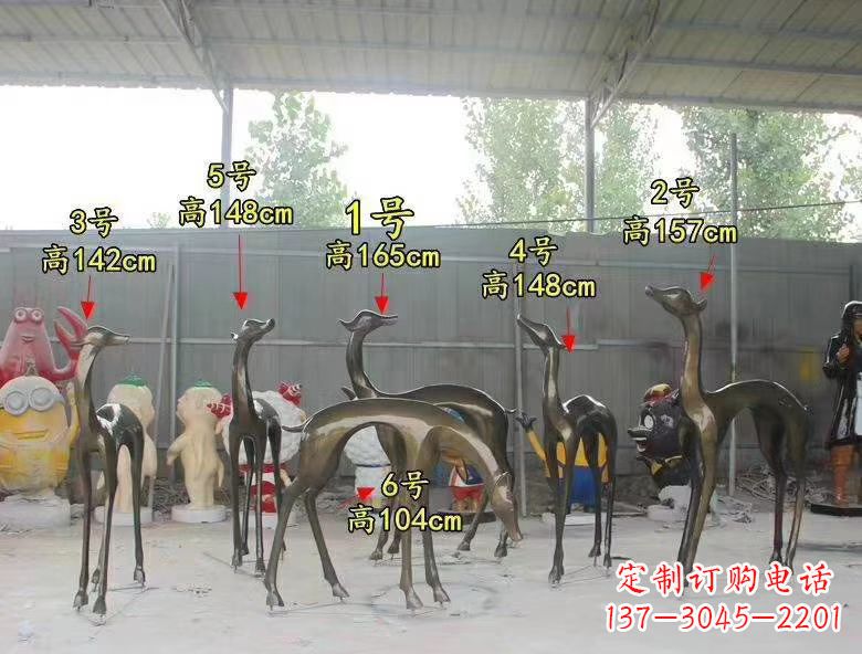 廊坊玻璃钢仿铜公园小鹿雕塑