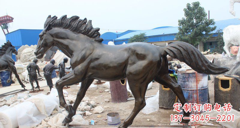 廊坊玻璃钢仿铜马广场动物雕塑精美雕塑装点繁华城市