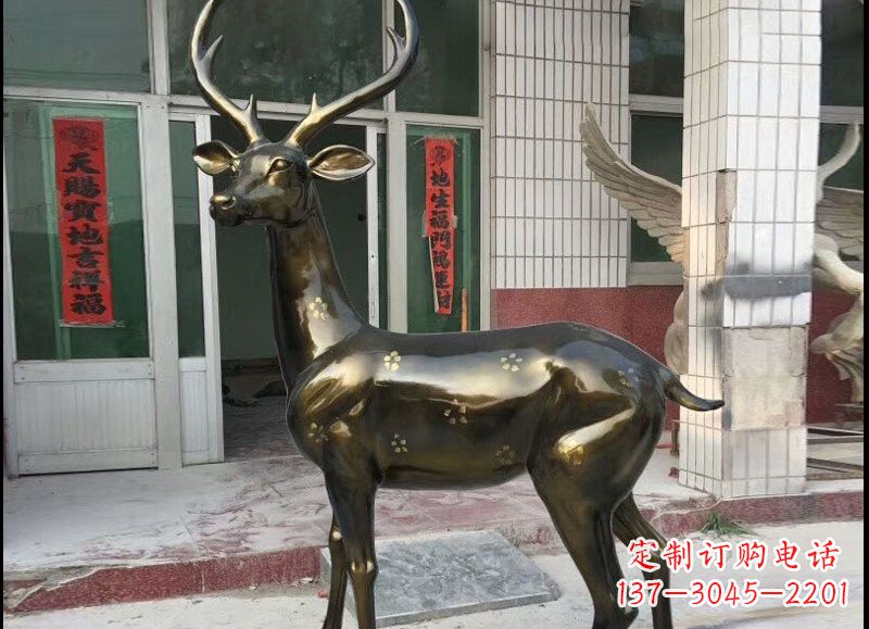 廊坊玻璃钢仿铜梅花鹿