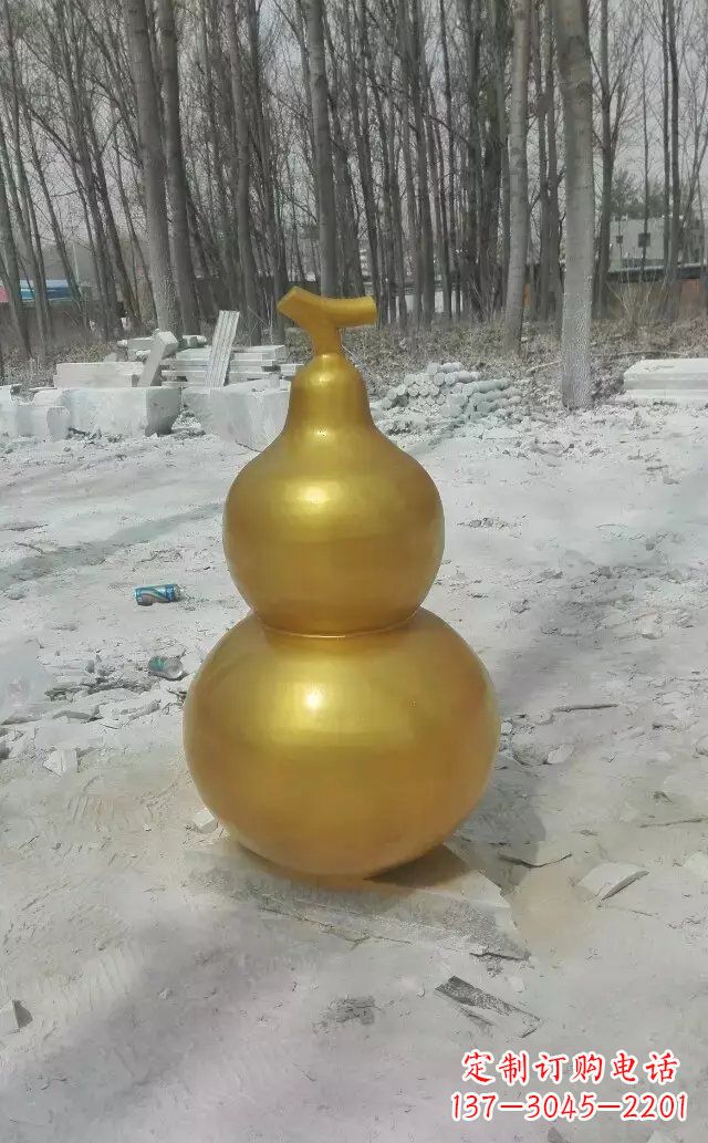廊坊玻璃钢仿铜喷漆葫芦雕塑