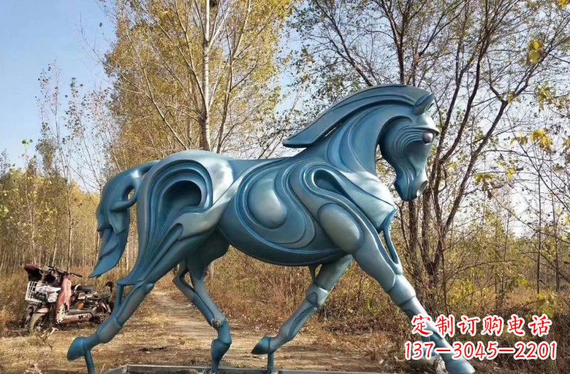 廊坊玻璃钢仿铜青铜抽象奔马