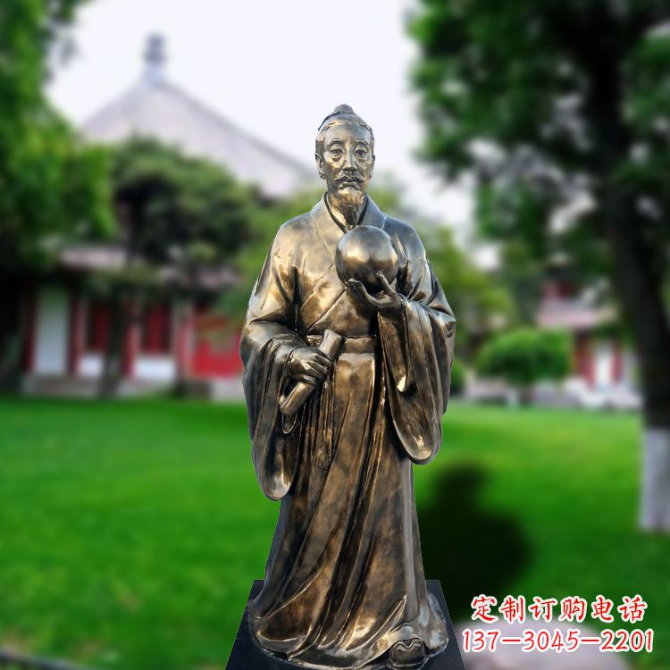 廊坊玻璃钢仿铜雕塑——纪念东汉时期著名天文学家张衡