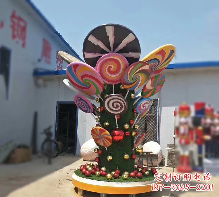 廊坊玻璃钢制作的棒棒糖雕塑