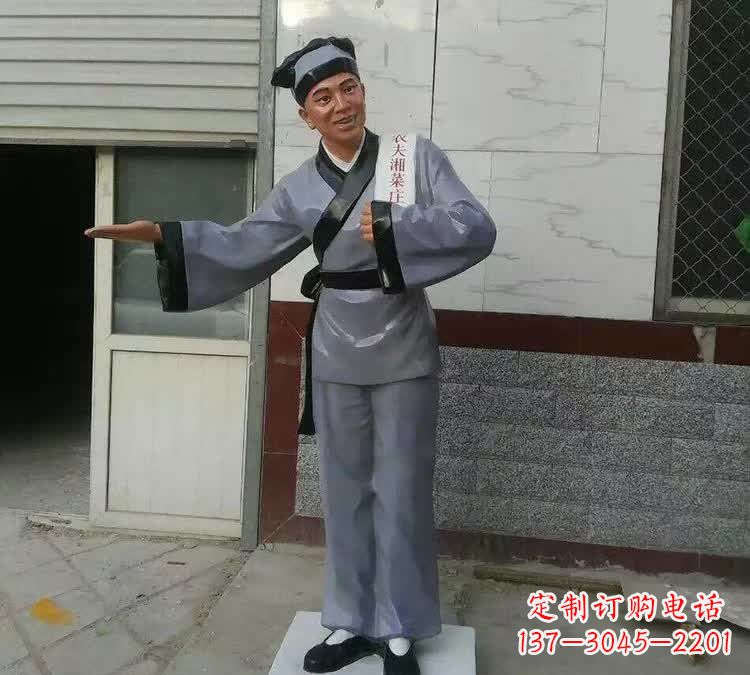 廊坊精致玻璃钢店小二雕塑